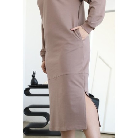 Women's dress, size 54, beige color-9