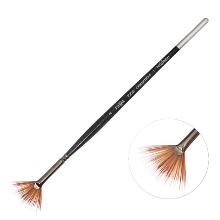 Fan brush, synthetics, gamma "modern" No. 2, short handle, two levels of length