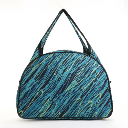 Road bag with a zipper, a suitcase holder, turquoise color-1