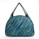 Road bag with a zipper, a suitcase holder, turquoise color