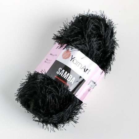 Yarn "Samba" 100% polyester 150m/100g (02 black)-1