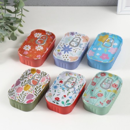 Casket Metal "Flower Motives" mix 10x6.5x3 cm-1