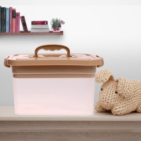 Storage container with a lid and a liner 6.5 l, insert, beige color-3