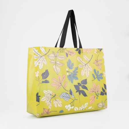 Household bag without fastening, yellow-green color