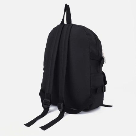 School backpack on lightning, 5 outer pockets, black color-1