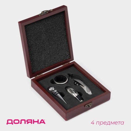 Set for wine “Bordeaux”, 4 objects: ring, cork, drip, knife for cutting foil