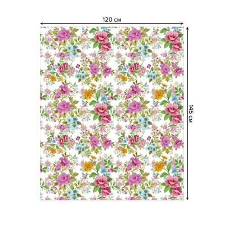 Tables on the table "Sea of ​​flowers", rectangular, Saten, size 120x145 cm-1