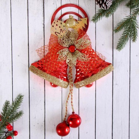 Decoration New Year's "Bell Forest Tale" 23x25 cm, red-gold