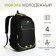 Youth backpack with a zipper, 4 pockets, black/green color