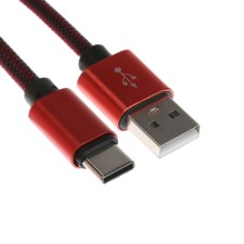 Windigo, Type -C - USB, 2.1 a, nylon braid, 1 meter, red