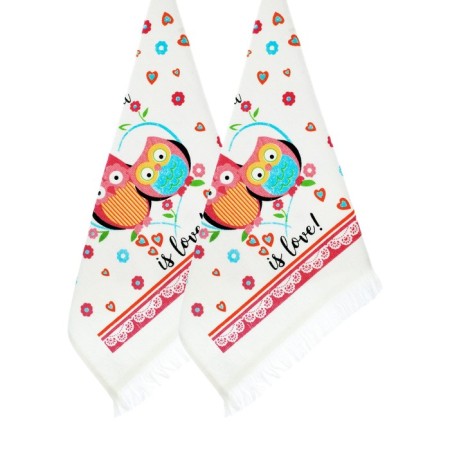 Kitchen towel Diva Afrodita Sova Pink, 360 gr, size 40x60 cm-2