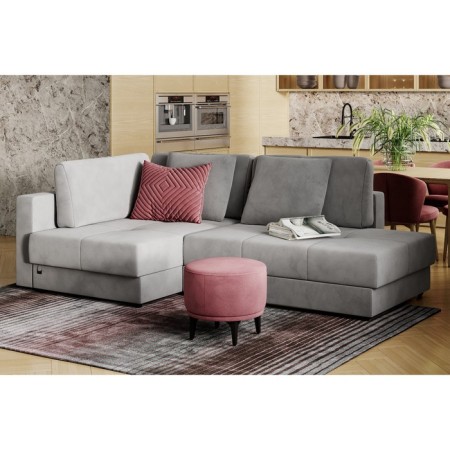 Pouf Moon, 500x500x440, velor ultra coral-1