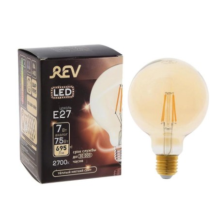 LED LED Rev Led Filament Vintage, G95, E27, 7 W, 2700 K, Ball, Warm Light-2
