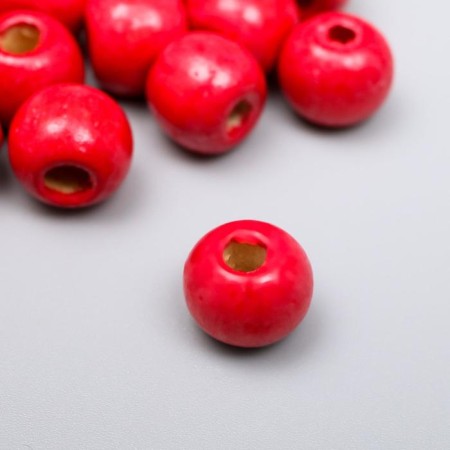 Beads for creativity wood "red" set 30 g 1x1 cm