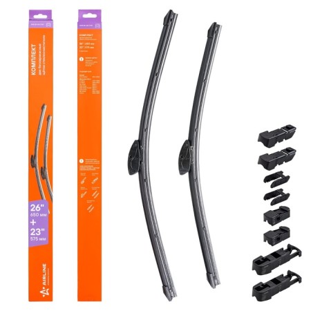 AIRLINE wiper brushes, 650/575mm 26 "/23", frameless