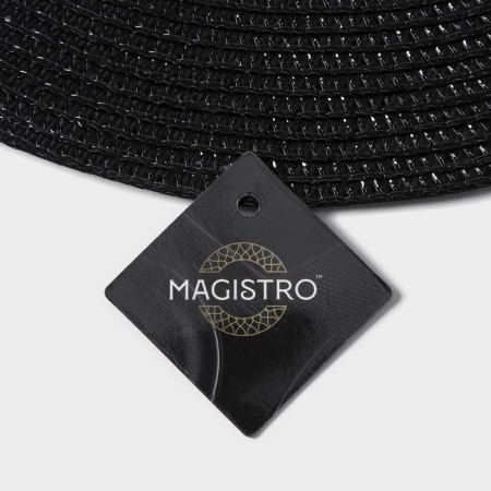 Serving napkin on the Glori Magistro table, d = 38 cm, black color-4