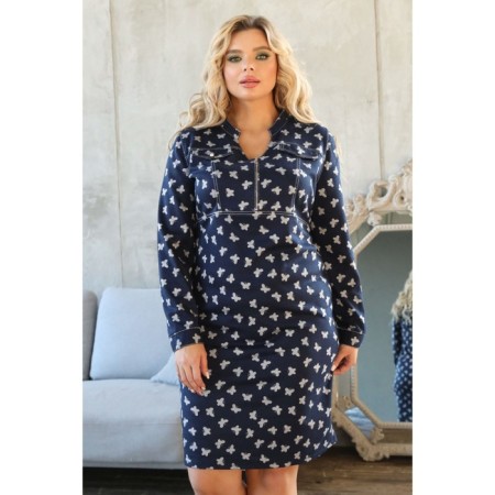 Female dress, size 54, blue, white color-8