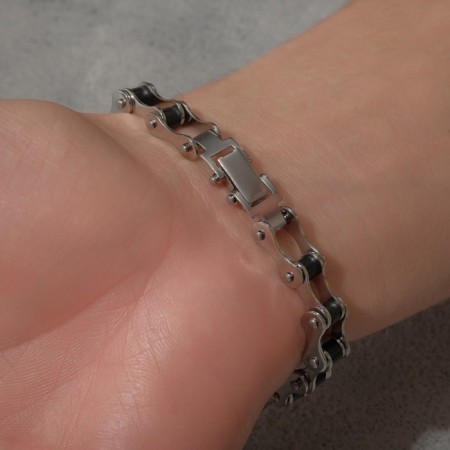 Bracelet male "Atlant" shackles, color silver, 22 cm-3