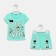 Kit (T -shirt/shorts) for girls, mint color, height 98