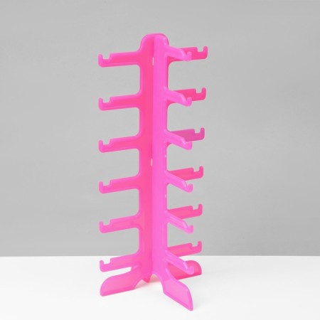 Hands for glasses 6 seats, 16 × 14.5 × 35.5, plexiglass, pink color-2
