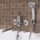 Bath mixer "RMS" SL134-006E, pour 350 mm, shower set, brass, chrome