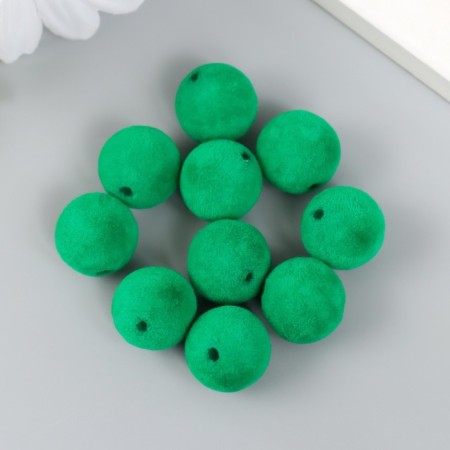 Beads for creativity velvet spraying "Green Forest" set 10 pcs d = 1.4 cm-2
