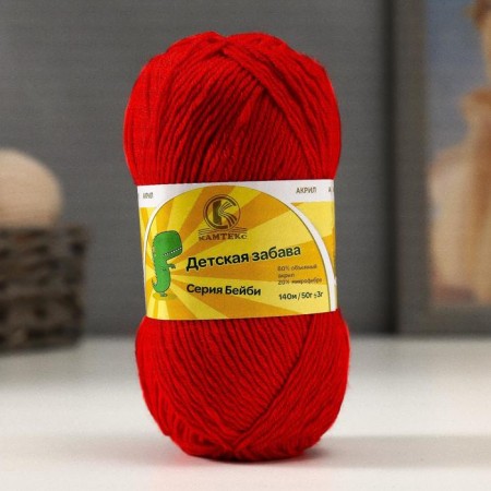 Yarn "Children's Fun" 20% microfiber, 80% acrylic 140m/50g (046 red)