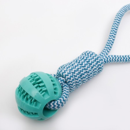 A wicker cable toy with a ball, up to 30 cm, up to 120 g, blue-2