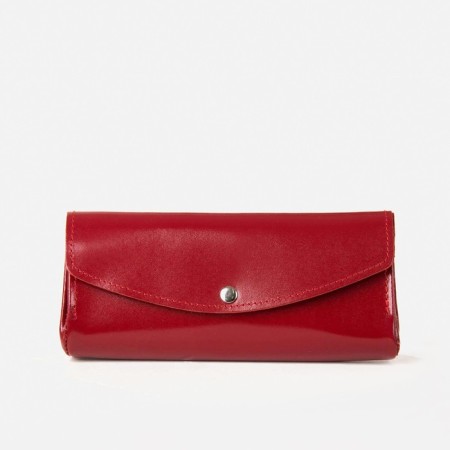 Women's wallet, 3 departments on the button, the color is red
