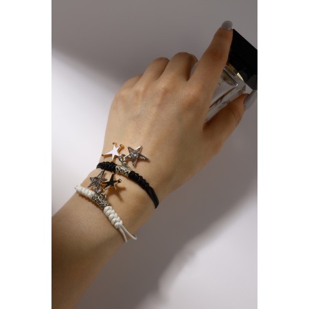 Bracelets "Demetrons" stars, black and white color, l = 12.5 cm-1
