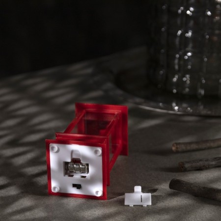 LED figure "Red Lantern with a candle" 5.5 × 13 × 5.5 cm, plastic, batteries AG13x3, glow warm white-2