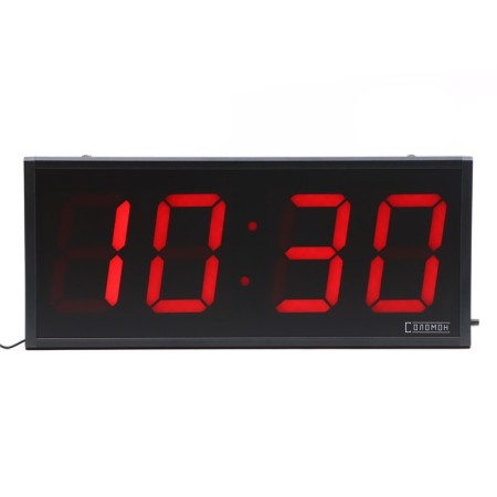 Electronic wall clock "Solomon", timer, stopwatch, 26 x 4.5 x 60 cm, red numbers