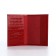 Passport cover, 5 pockets for cards, crocodile, red color