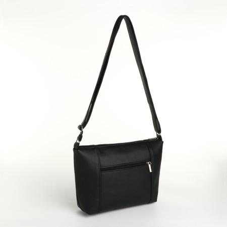 Bag Cross-Bodi with a zipper, black color-2