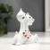 Souvenir Ceramics "Kittens with a heart with rhinestones" White with gold 10.2 cm