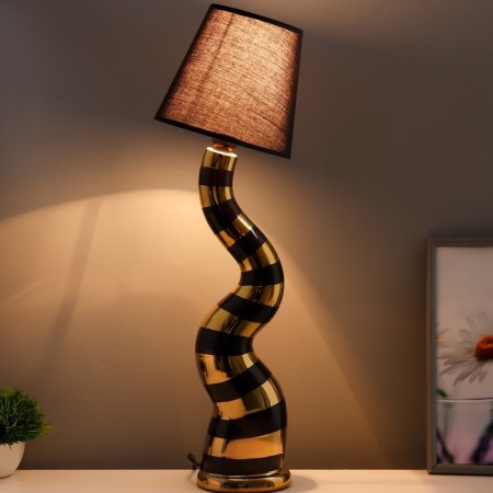 Cameron table lamp E27 40W black and gold 12.5x12.5x49 cm Risalux-1