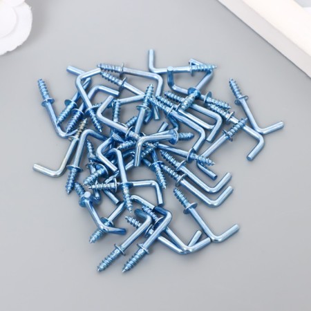 Metal hook (set 40 pcs) silver 2.5x0.5 cm, mix-1