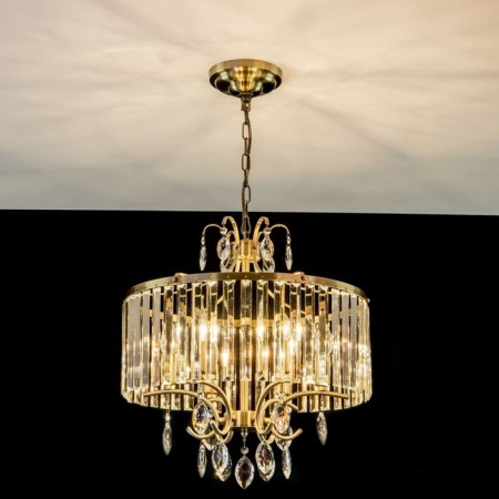 Suspended chandelier Citilux "Inga" CL335163, 48x48x120 cm, 6x60W, E14, brown color-11