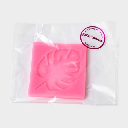 Mold Dolyana "Leaf. Tropics", silicone, 6.5 × 6.5 cm, pink color-4