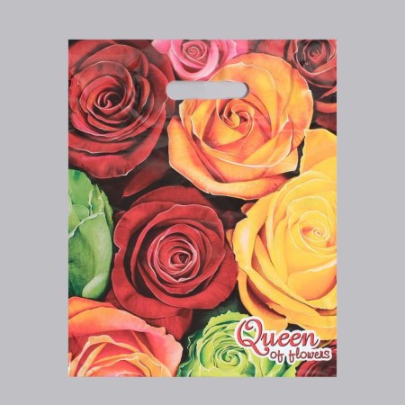 Package "Queen of Flowers", polyethylene with a cut pen, 30 x 40 cm, 35 μm