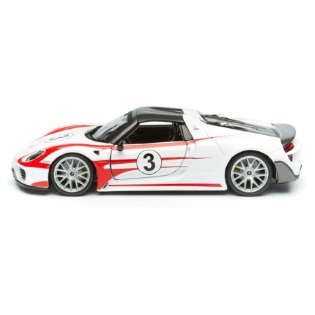 Racing machine BBURAGO Porsche 918 Weissach, Die-Cast, 1:24, white color-7