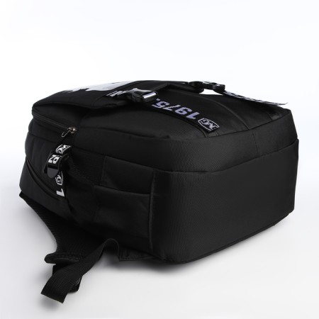 School backpack on lightning, 5 pockets, black color-4