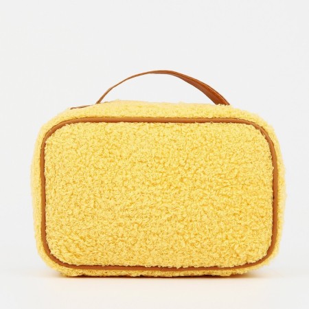 Cosmetic bag on lightning, with a lodge, yellow color-1