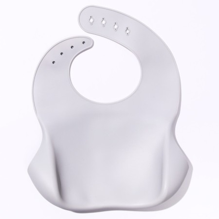 Bibslate for feeding silicone with pocket, gray color-5