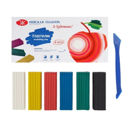 Plasticine 6 colors "I am an artist!", 120 g, with a stack
