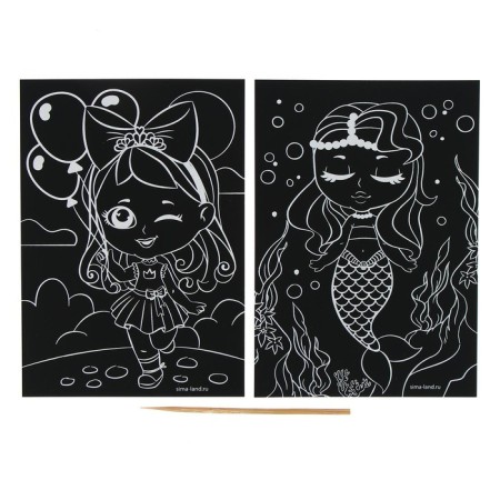 Engraving "Little beauties", 2 pcs., 10x15 cm-1