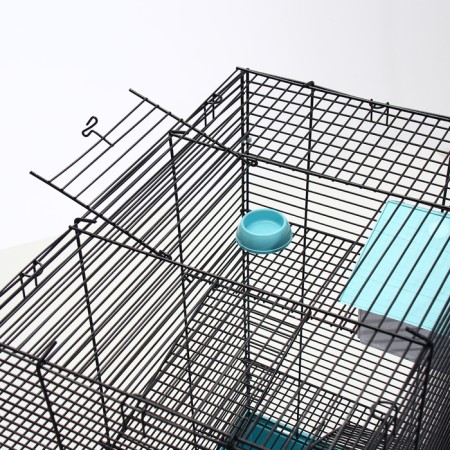 The cage for rodents "Pigzon" No. 5, with 3 floors, equipped, 41 x 30 x 58 cm, turquoise-6
