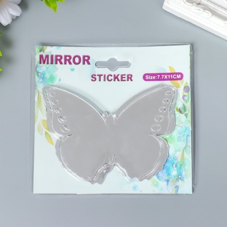 Interior mirror sticker "Openwork" set 3 pcs silver 11x7.5 cm-3