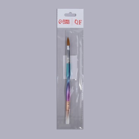 Brush for extensing and design of nails, bilateral, petal/point, 18 cm, rainbow color-5
