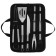 Maclay barbecue set: fork, tongs, spatula, knife, brush, 38.5 cm